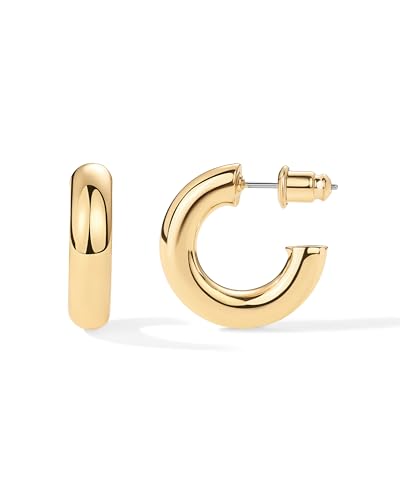 PAVOI 14K Gold Plated Chunky Open Hoop Earrings