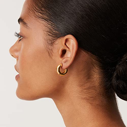 PAVOI 14K Gold Plated Chunky Open Hoop Earrings
