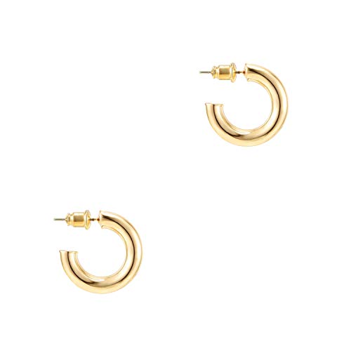 PAVOI 14K Gold Plated Chunky Open Hoop Earrings