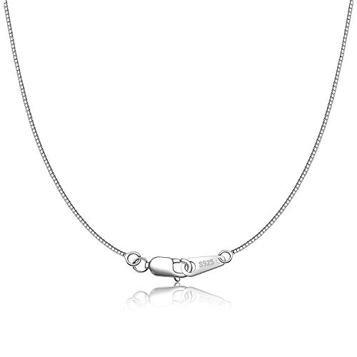 925 Sterling Silver Box Chain Necklace for Women