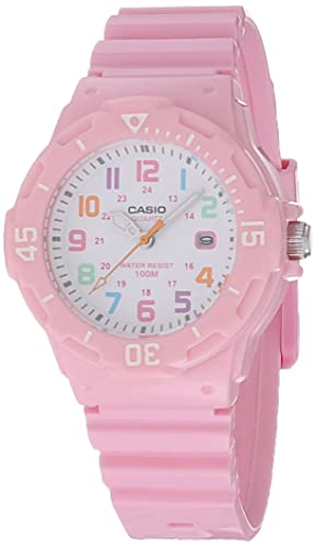 Pink Stainless Steel Casio Women's Watch with Resin Band