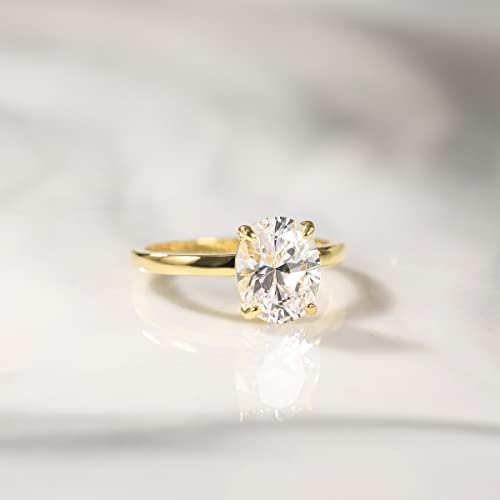 Gold Oval Cut CZ Engagement Wedding Rings Size 7
