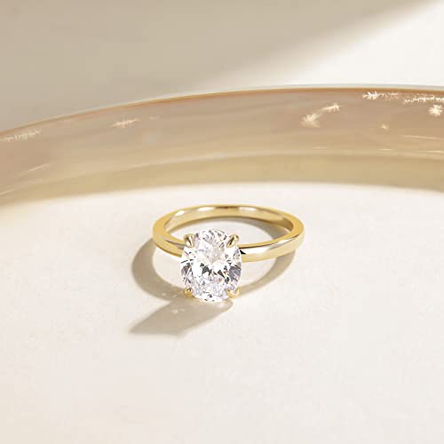 Gold Oval Cut CZ Engagement Wedding Rings Size 7