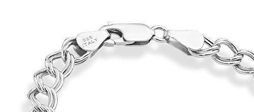 925 Sterling Silver Italian Curb Link Bracelet (6mm)