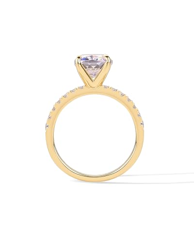 PAVOI 14K Yellow Gold Plated CZ Engagement Ring