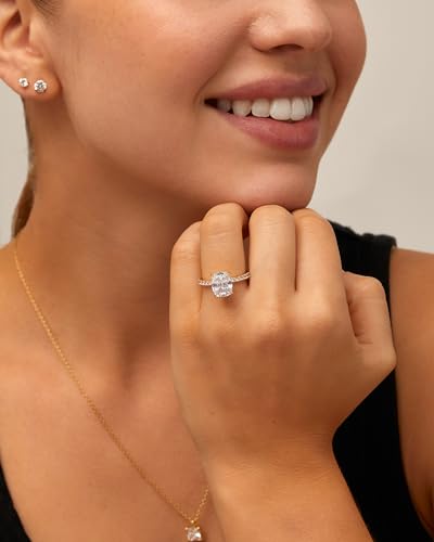 PAVOI 14K Yellow Gold Plated CZ Engagement Ring