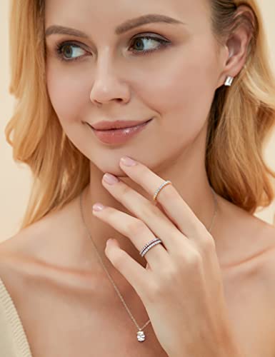 Sterling Silver CZ Wedding Band Ring Size 6.5