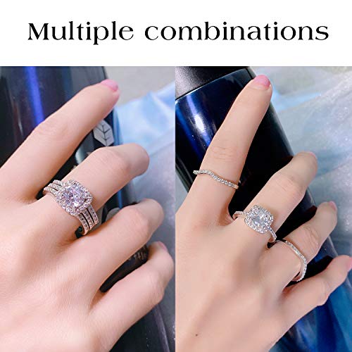 White Gold Cubic Zirconia Halo Ring for Women