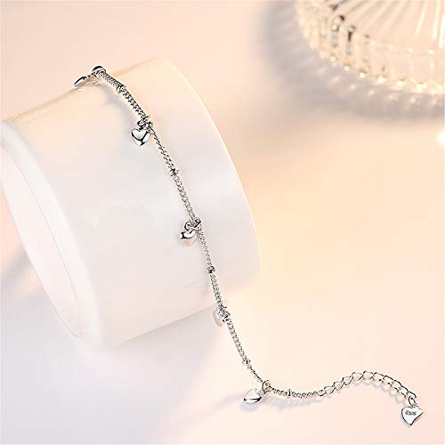 Love Heart Charm Chain Bracelet for Women & Teens