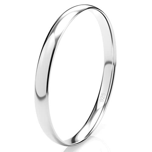 Sterling Silver High Polish Dome Wedding Band Ring