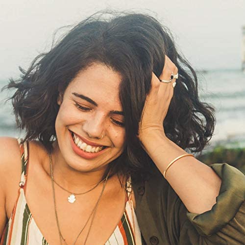 PERNNLA PEARL Thin Gold Personalized Bangle Bracelet