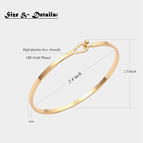 PERNNLA PEARL Thin Gold Personalized Bangle Bracelet