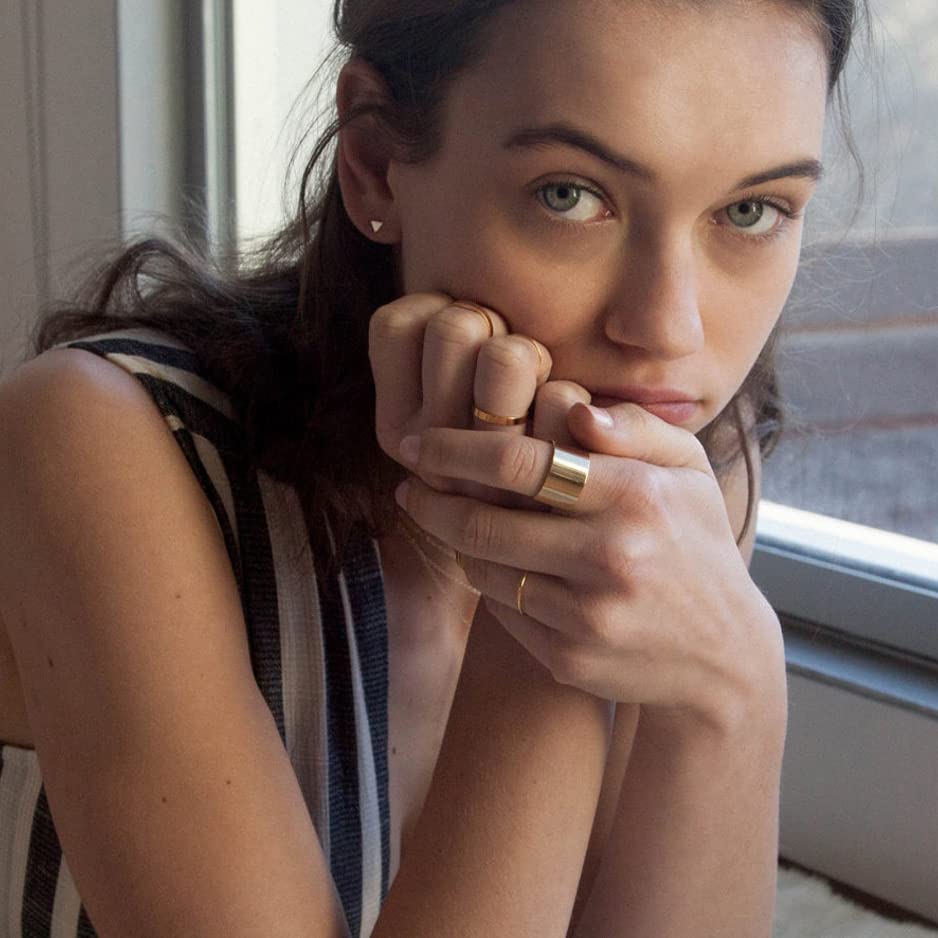 18K Gold Plated Wide Band Thumb Ring