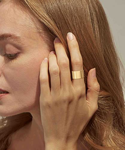 18K Gold Plated Wide Band Thumb Ring