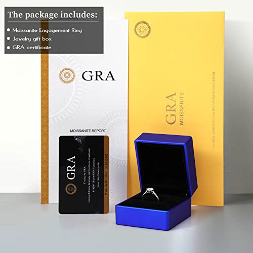 1ct-2ct Moissanite D Color Solitaire Engagement Rings Women