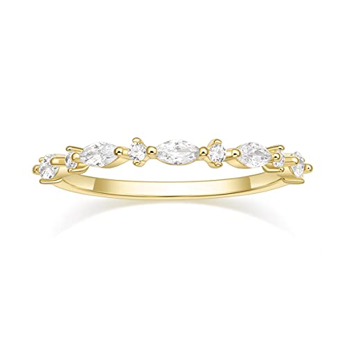 14K Gold Plated Cubic Zirconia Wedding Band 7.5