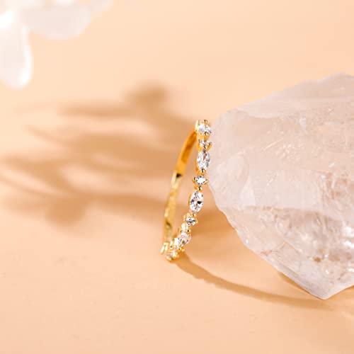 14K Gold Plated Cubic Zirconia Wedding Band 7.5