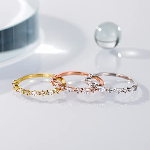 14K Gold Plated Cubic Zirconia Wedding Band 7.5