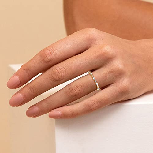 14K Gold Plated Cubic Zirconia Wedding Band 7.5