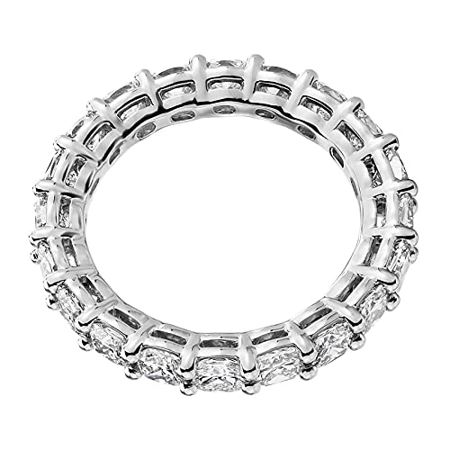 PAVOI 14K White Gold Plated Love Ring Set