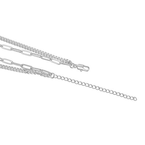 PAVOI Double Lock Chain Necklace - Hypoallergenic 925 Silver