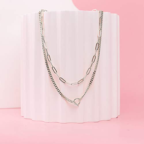 PAVOI Double Lock Chain Necklace - Hypoallergenic 925 Silver