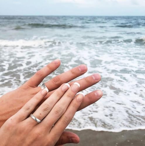 TIGRADE Titanium Wedding Band Plain Dome Comfort Fit