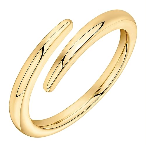 PAVOI 14K Gold Plated Twist Eternity Band Size 6