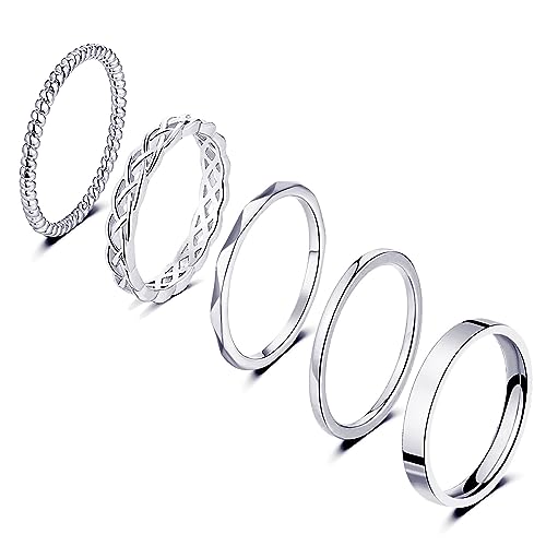 Stacking Rings Set: Gold, Silver, Rose Gold Options
