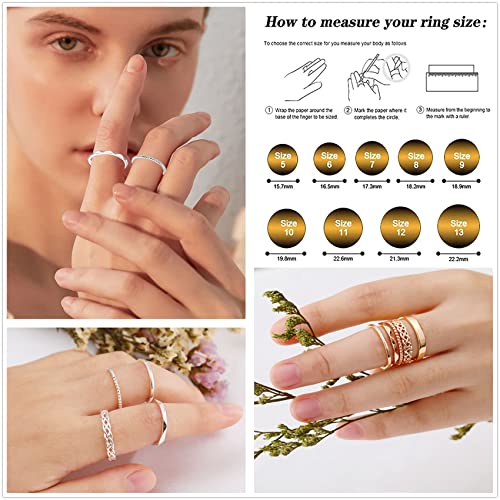 Stacking Rings Set: Gold, Silver, Rose Gold Options