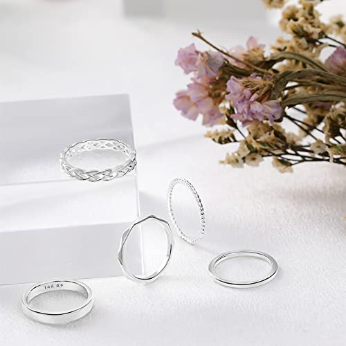 Stacking Rings Set: Gold, Silver, Rose Gold Options