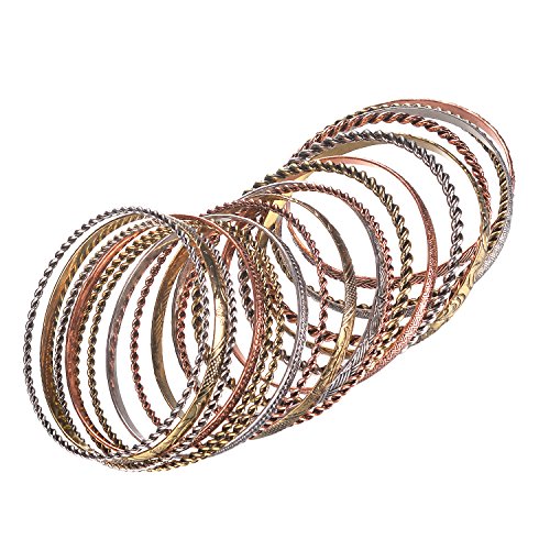 Flower Aztec Multi Bangle Set - LUX Accessories