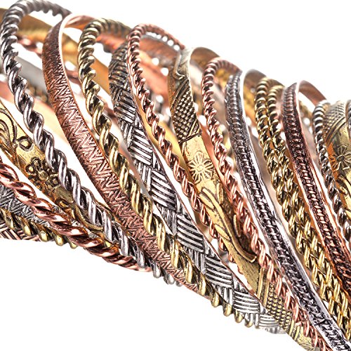 Flower Aztec Multi Bangle Set - LUX Accessories