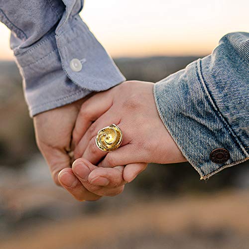 Mytys 18K Gold Plated Flower Statement Ring Size 8