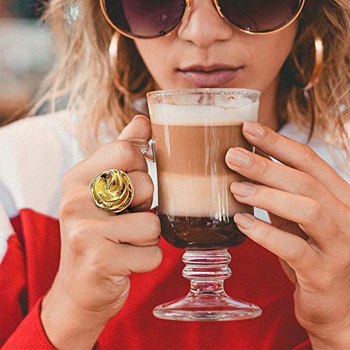 Mytys 18K Gold Plated Flower Statement Ring Size 8