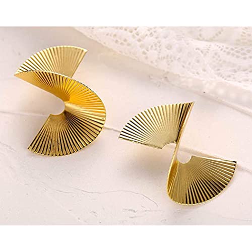 Geometric Gold Zinc Statement Earrings for Women & Girls