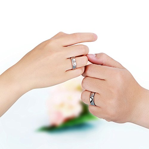 ANAZOZ Stainless Steel Heart Promise Ring Engagement Band