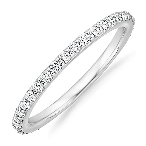 PAVOI 14K Gold Cubic Zirconia Eternity Bands - Size 8