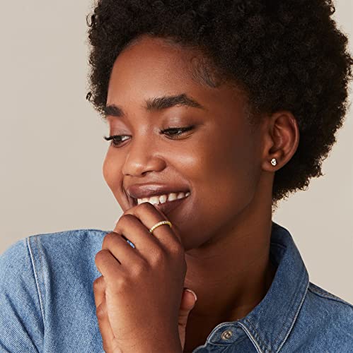 PAVOI 14K Gold Cubic Zirconia Eternity Bands - Size 8