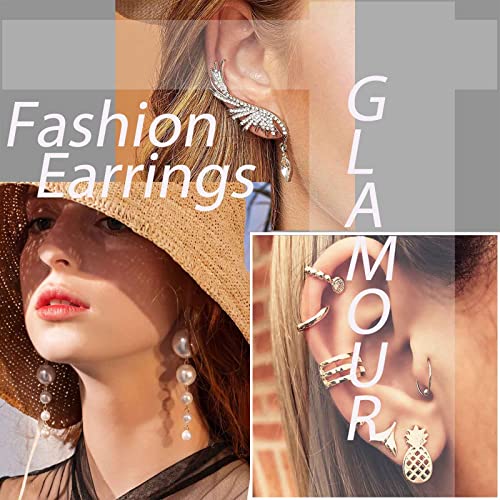 Gold chain pearl tassel statement chandelier earrings