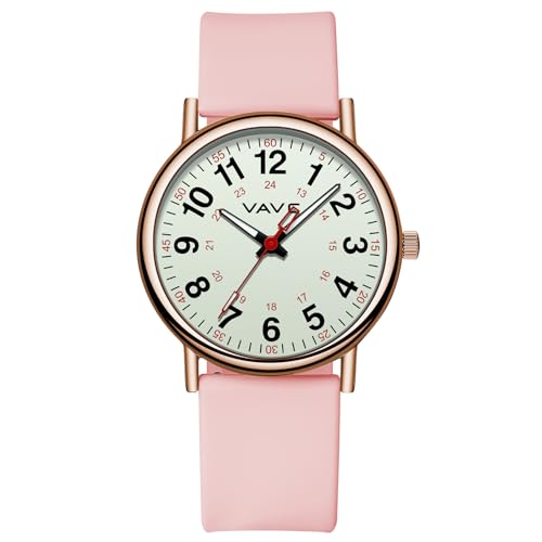 VAVC Waterproof Analog Nurse Watch with Luminous Dial