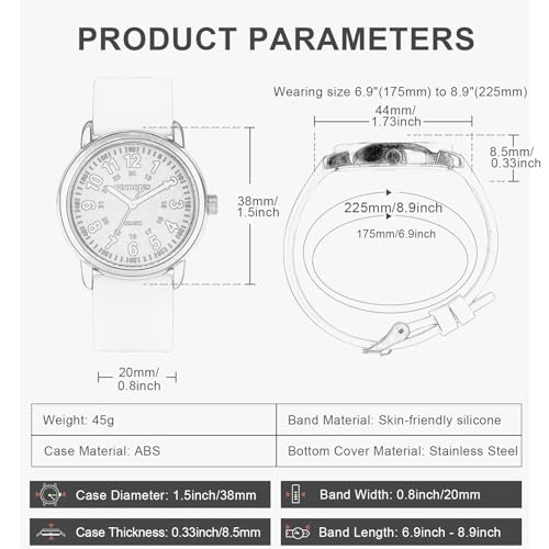 Women's Nurse Watch with Luminous Dial, Waterproof 30m