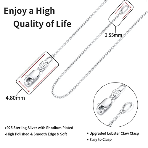 Delicate Women's 925 Silver Cable Chain Necklace, 18
