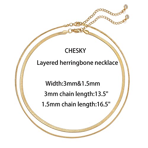 Gold Plated Layered Snake Chain Necklace for Women
