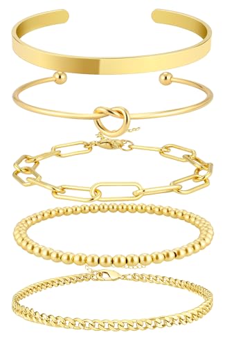 AOZEL Gold Bangle Cuff Bracelet Set for Women