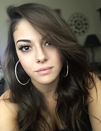 Rhinestone Silver Hoop Earrings, 80mm Big Circle Earring