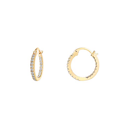 Yellow Gold Plated Sterling Silver Cubic Zirconia Earrings