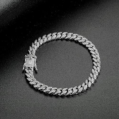 Bling 18K White Gold Plated Cuban Link Bracelet