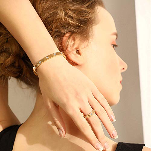 18K Gold Plated Titanium Steel Stacking Ring Set