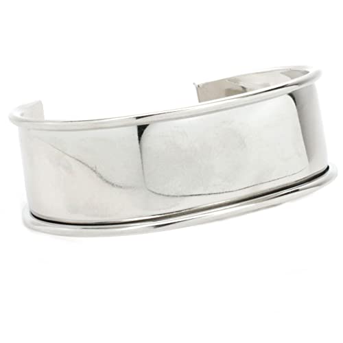 Flexible Steel Cuff Bracelet Blank, Nickel Plated Silver